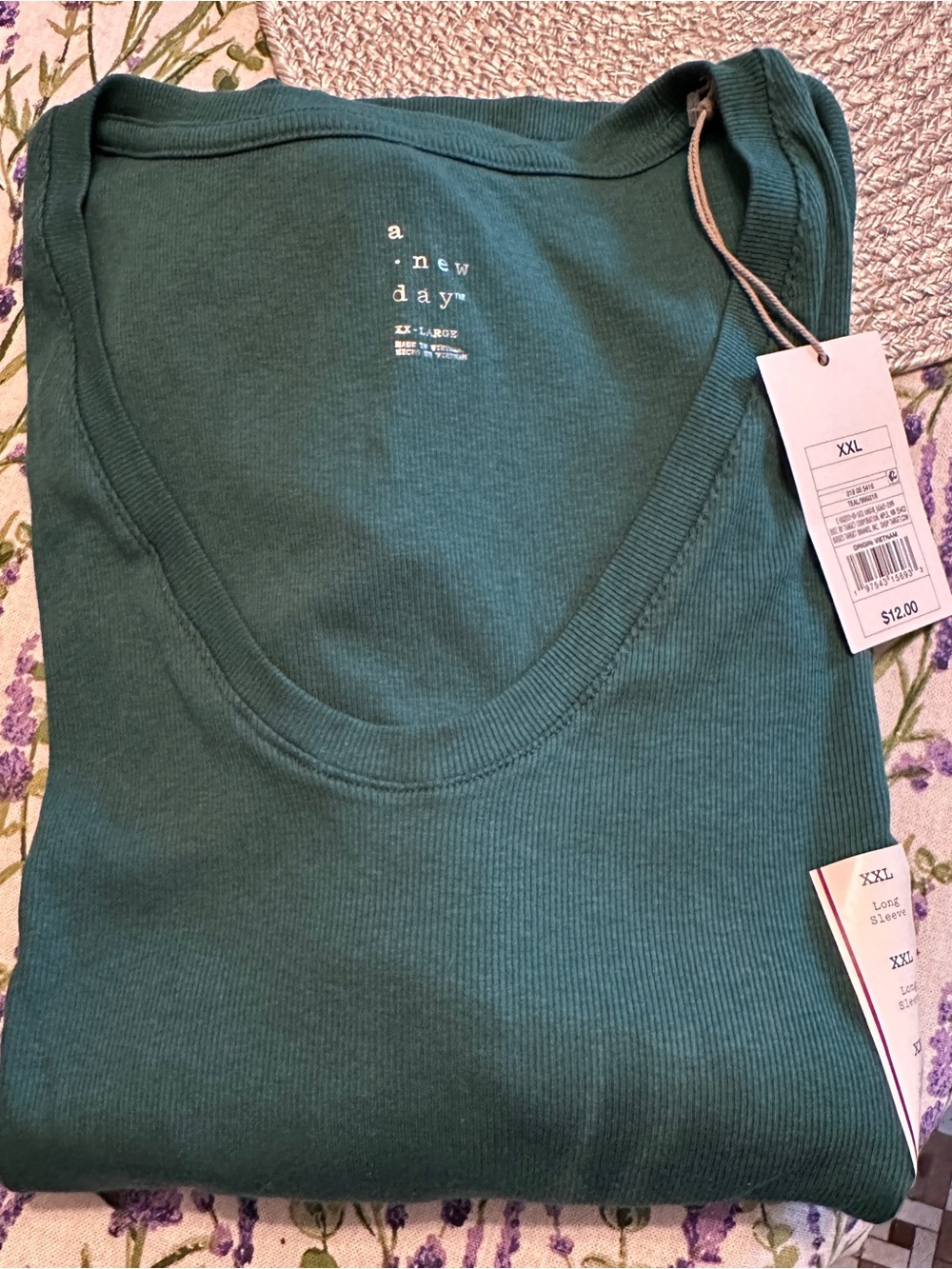 a new day Teal Long Sleeve Top Plus XXL